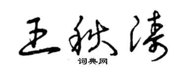 曾庆福王秋涛草书个性签名怎么写