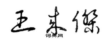 曾庆福王来杰草书个性签名怎么写