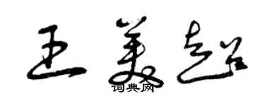 曾庆福王美超草书个性签名怎么写