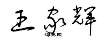 曾庆福王家辉草书个性签名怎么写