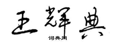 曾庆福王辉典草书个性签名怎么写
