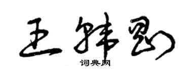 曾庆福王韩刚草书个性签名怎么写