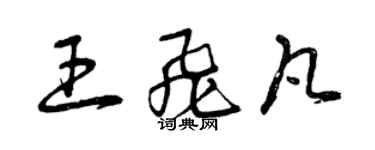 曾庆福王飞凡草书个性签名怎么写
