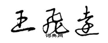 曾庆福王飞远草书个性签名怎么写
