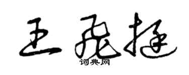 曾庆福王飞挺草书个性签名怎么写