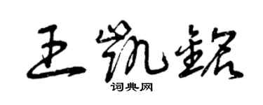 曾庆福王凯铭草书个性签名怎么写