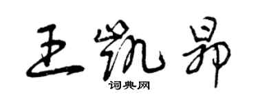 曾庆福王凯昂草书个性签名怎么写