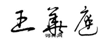 曾庆福王华庭草书个性签名怎么写