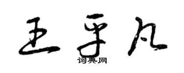 曾庆福王平凡草书个性签名怎么写