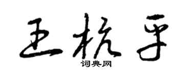 曾庆福王杭平草书个性签名怎么写