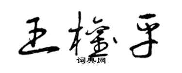 曾庆福王权平草书个性签名怎么写