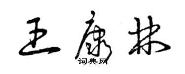 曾庆福王康林草书个性签名怎么写