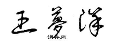 曾庆福王梦洋草书个性签名怎么写