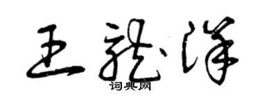 曾庆福王龙洋草书个性签名怎么写