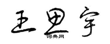 曾庆福王思宇草书个性签名怎么写