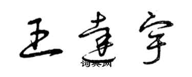 曾庆福王达宇草书个性签名怎么写