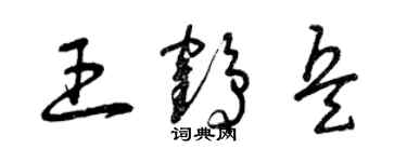 曾庆福王鹤兵草书个性签名怎么写