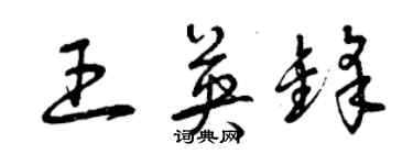 曾庆福王英锋草书个性签名怎么写