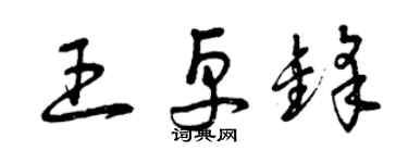 曾庆福王卓锋草书个性签名怎么写