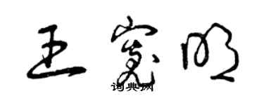 曾庆福王宽明草书个性签名怎么写