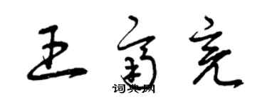 曾庆福王齐亮草书个性签名怎么写