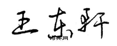 曾庆福王东轩草书个性签名怎么写