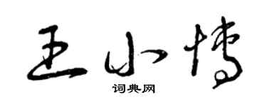 曾庆福王小博草书个性签名怎么写