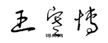 曾庆福王寒博草书个性签名怎么写