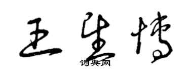 曾庆福王望博草书个性签名怎么写