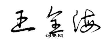 曾庆福王全海草书个性签名怎么写