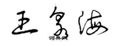曾庆福王泉海草书个性签名怎么写