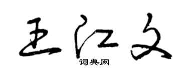 曾庆福王江文草书个性签名怎么写