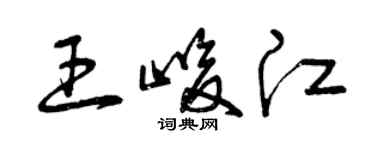 曾庆福王峻江草书个性签名怎么写