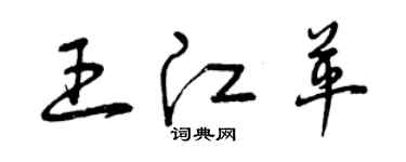曾庆福王江革草书个性签名怎么写