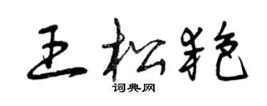 曾庆福王松艳草书个性签名怎么写