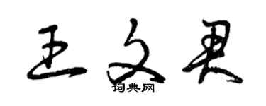 曾庆福王文君草书个性签名怎么写