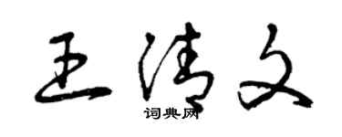 曾庆福王清文草书个性签名怎么写