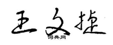 曾庆福王文捷草书个性签名怎么写