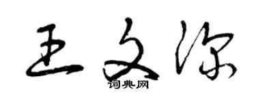 曾庆福王文深草书个性签名怎么写