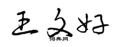 曾庆福王文好草书个性签名怎么写