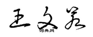 曾庆福王文若草书个性签名怎么写
