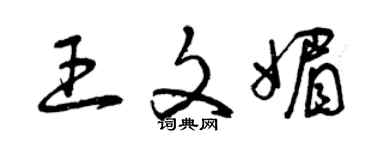 曾庆福王文媚草书个性签名怎么写