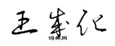 曾庆福王成化草书个性签名怎么写