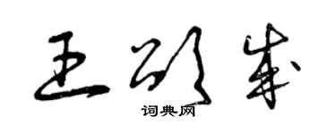 曾庆福王颂成草书个性签名怎么写