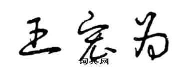 曾庆福王宏为草书个性签名怎么写