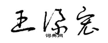 曾庆福王添宏草书个性签名怎么写
