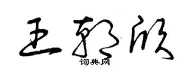 曾庆福王朝欣草书个性签名怎么写
