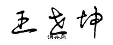 曾庆福王世坤草书个性签名怎么写