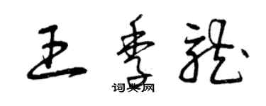 曾庆福王季龙草书个性签名怎么写