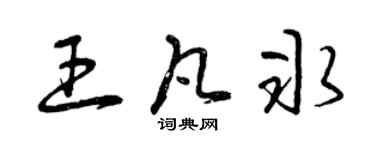 曾庆福王凡冰草书个性签名怎么写